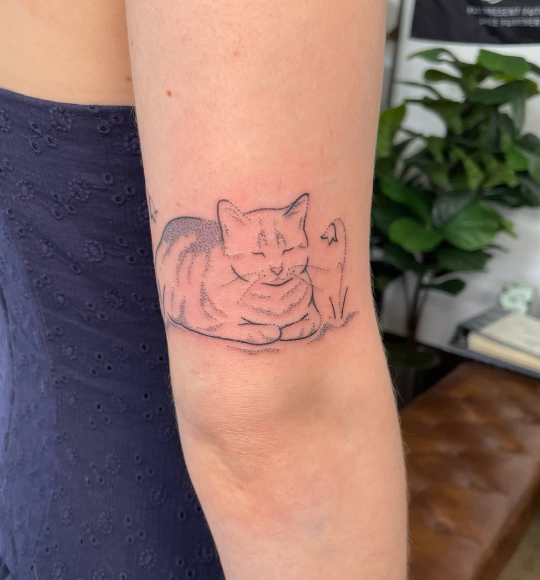 Tattoo by @mothmachine β dotwork, fine_line