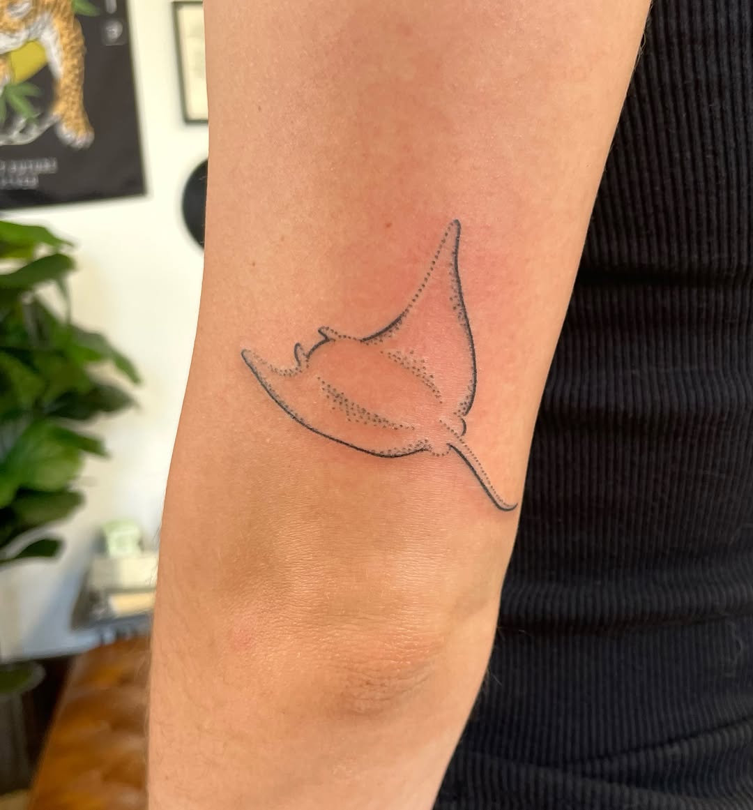 Tattoo by @mothmachine β dotwork, fine_line