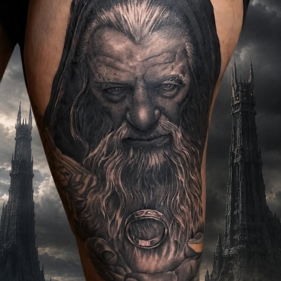 Tattoo by @chanler_tattoos — realism, black_and_grey