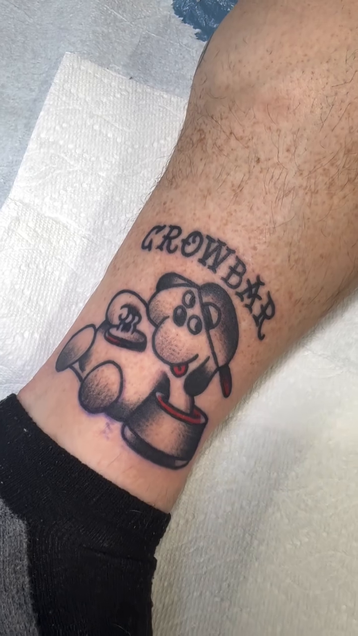 Tattoo by @mr.spidertattoo — black_and_grey, lettering_script