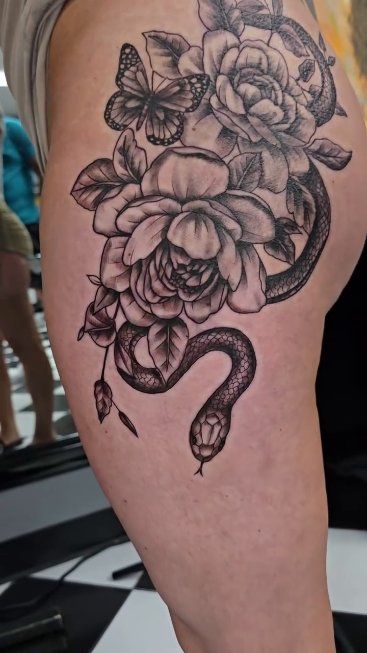 Tattoo by @jessejamestatoo — black_and_grey, realism