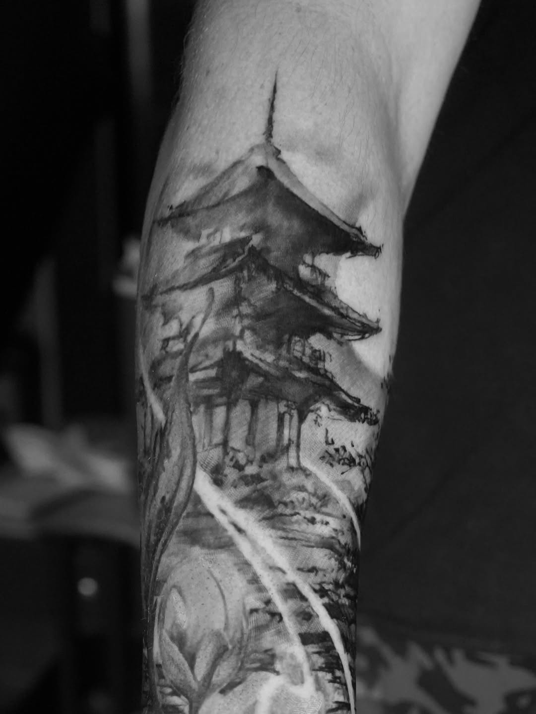 Tattoo by @darlgnau — black_and_grey, realism