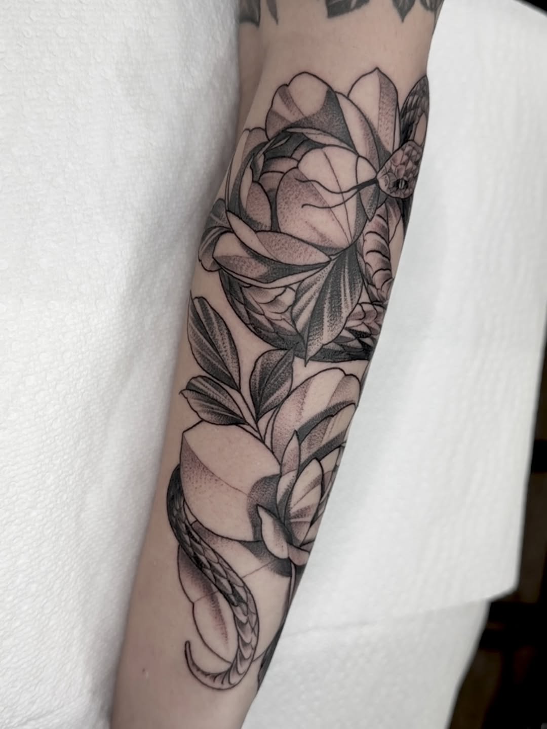 Tattoo by @mattoo33 — black_and_grey, dotwork