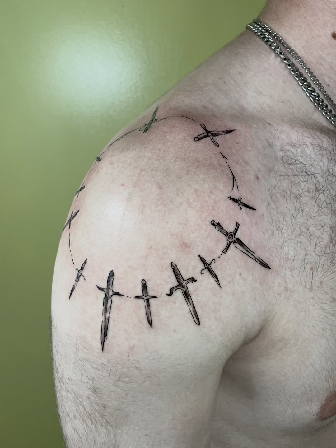 Tattoo by @erinhainestattoos — fine_line, black_and_grey