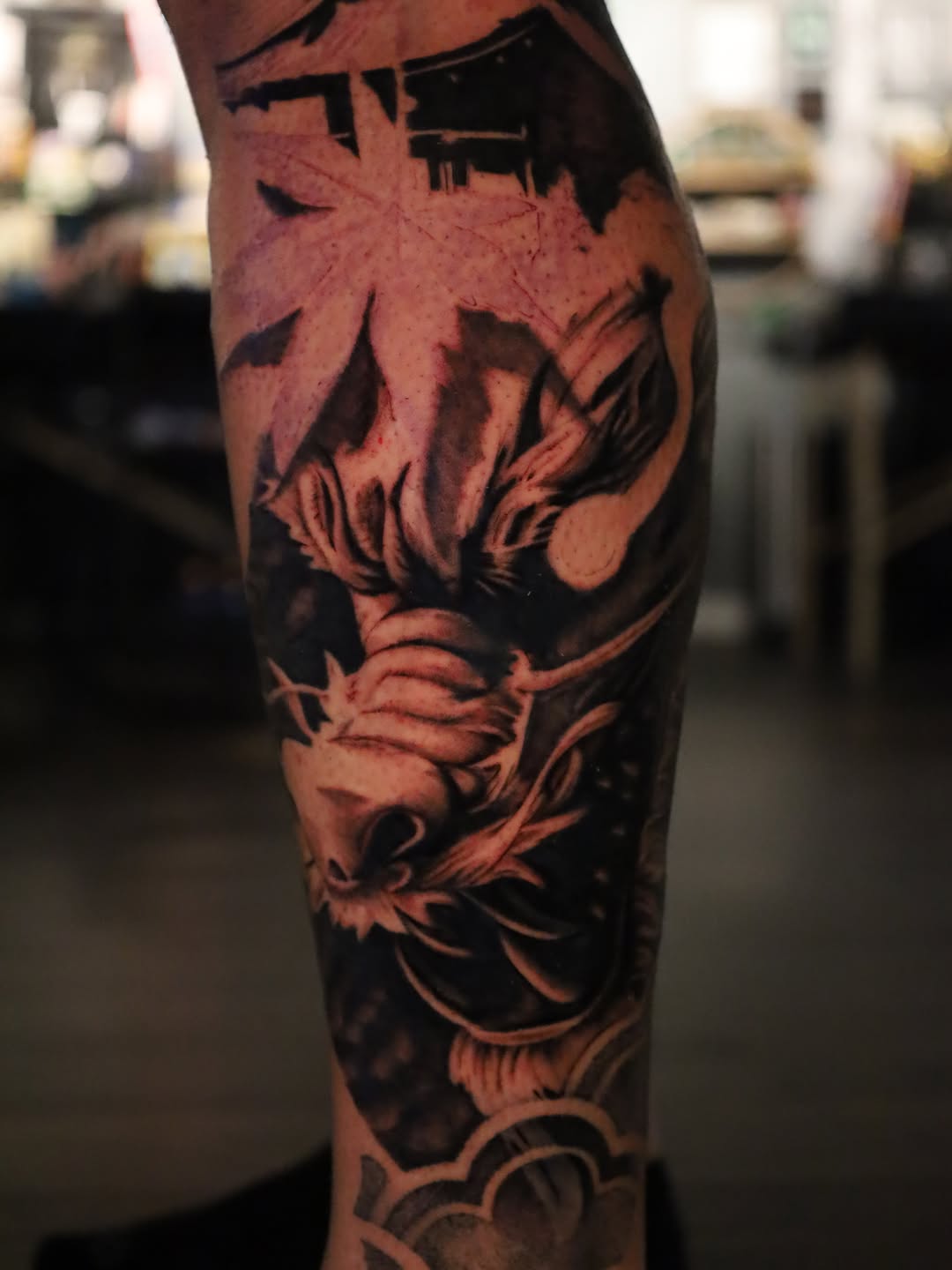 Tattoo by @palacios_ink — japanese_irezumi, black_and_grey