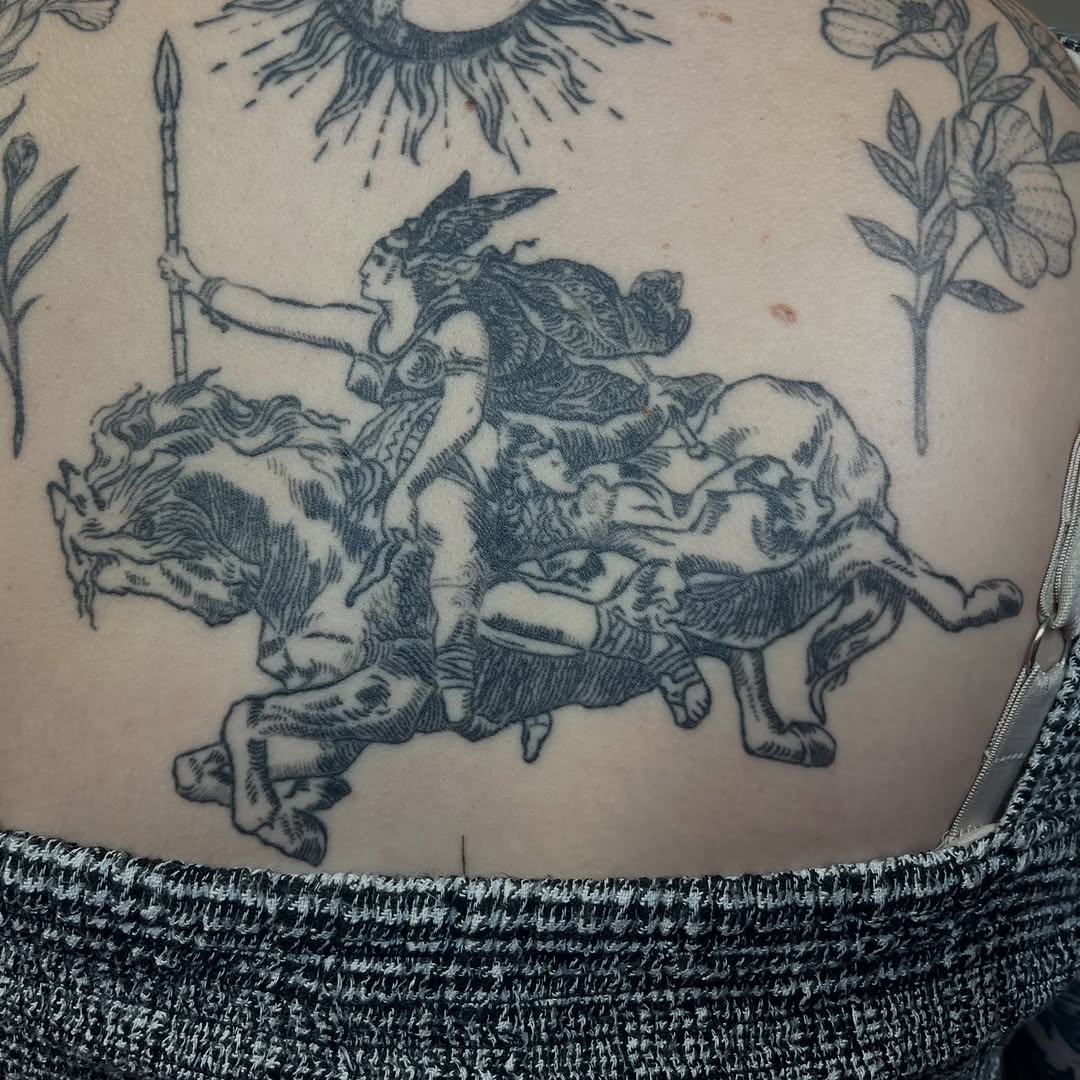 Tattoo by @hannah_ruddell — illustrative, black_and_grey