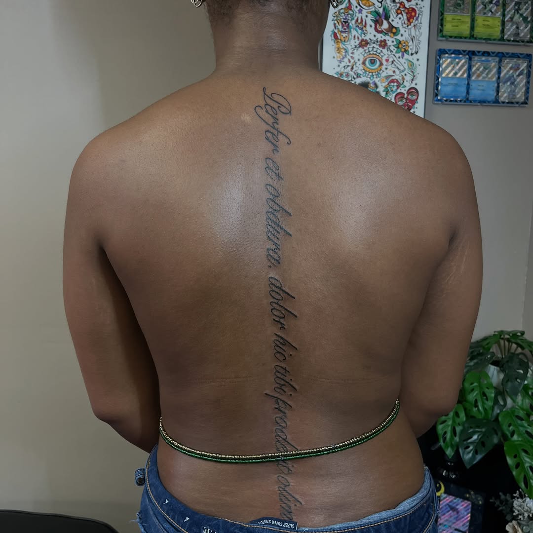 Tattoo by @hannah_ruddell — lettering_script, fine_line