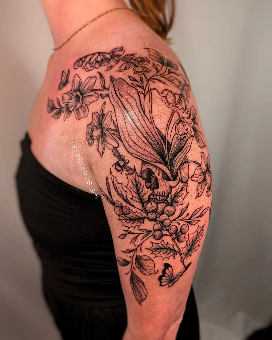 Tattoo by @jessicahorneart β dotwork, black_and_grey