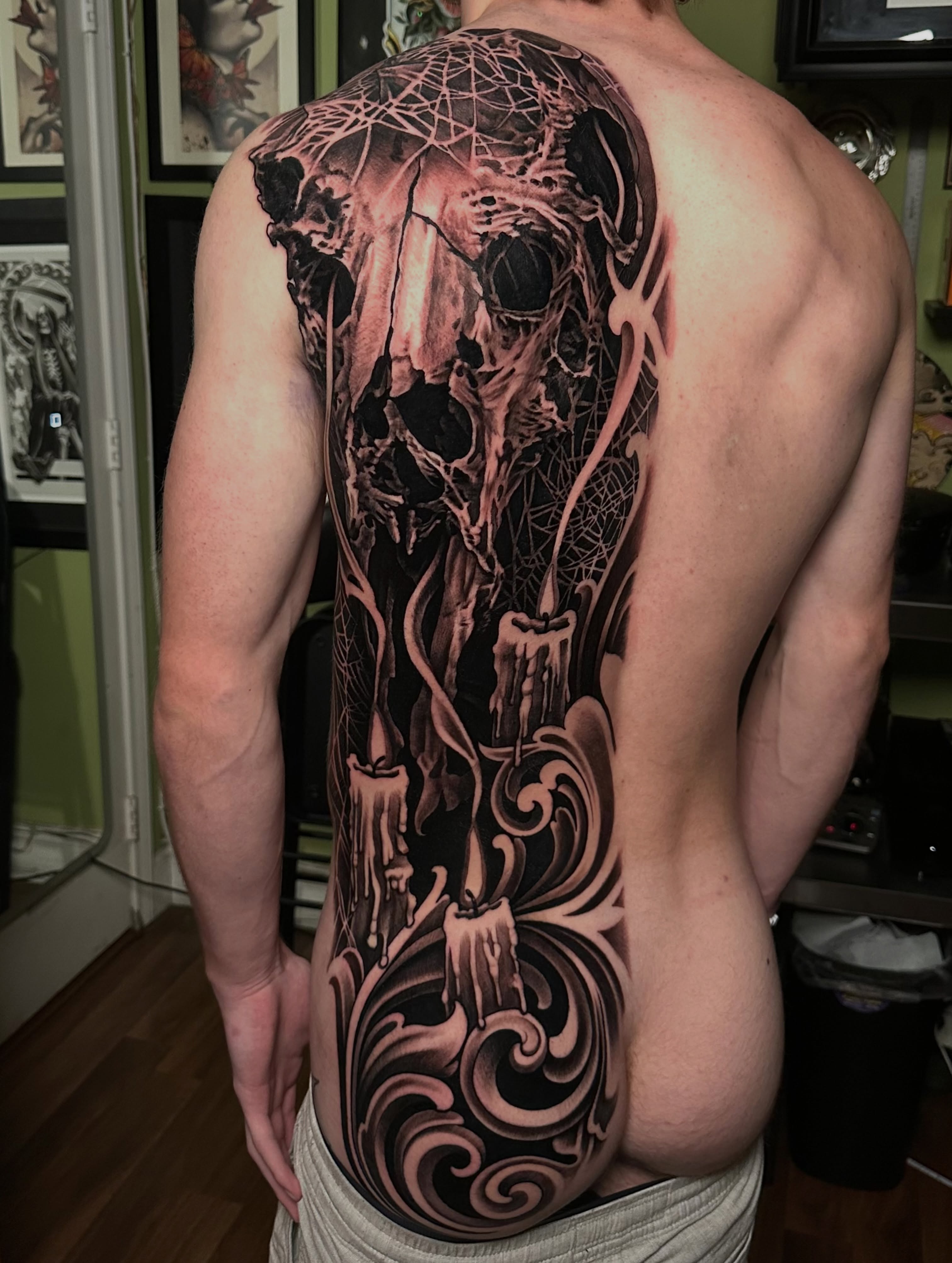 Tattoo by @t_burtz — black_and_grey, dark_realism