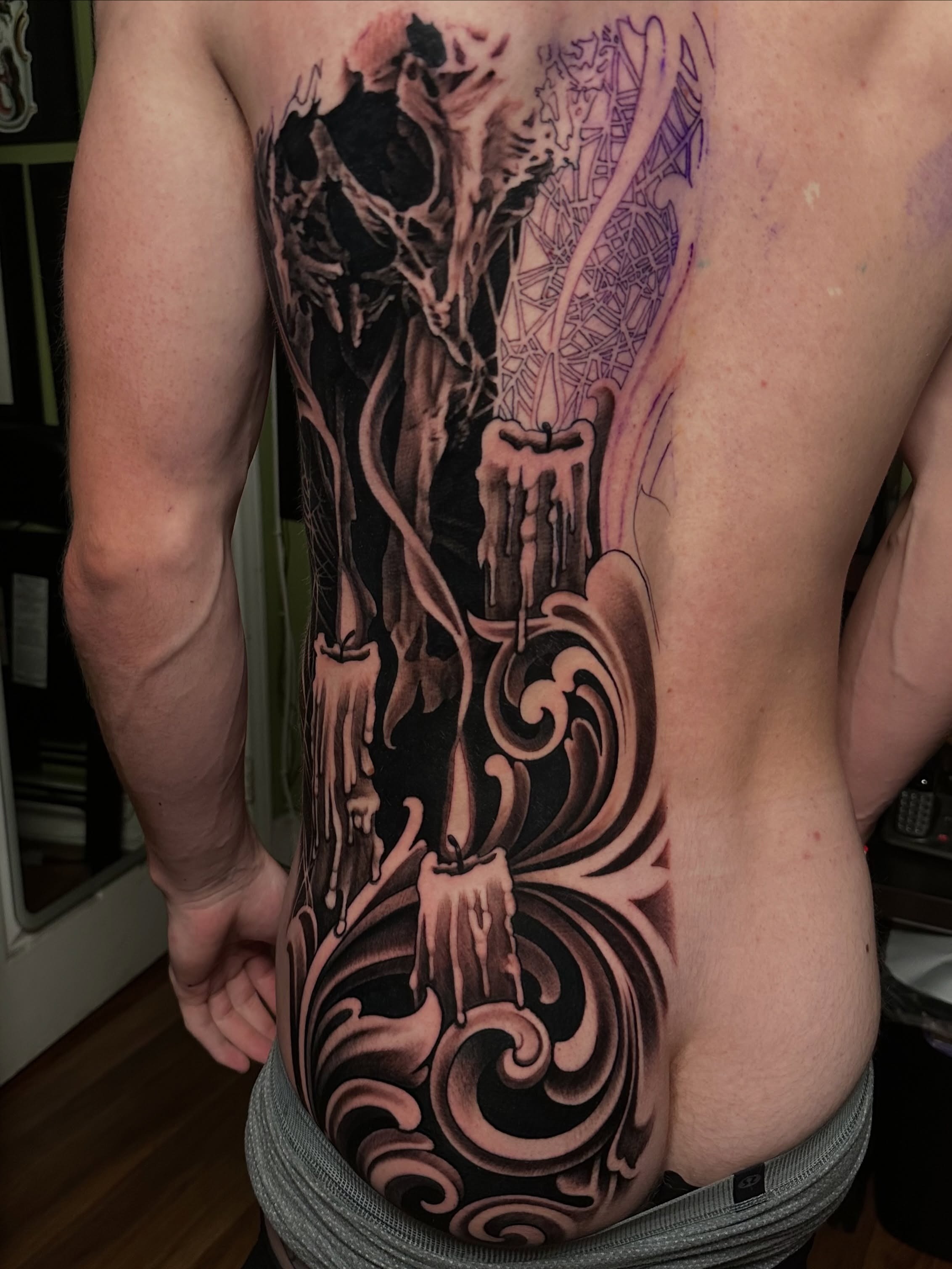 Tattoo by @t_burtz — black_and_grey, dark_realism