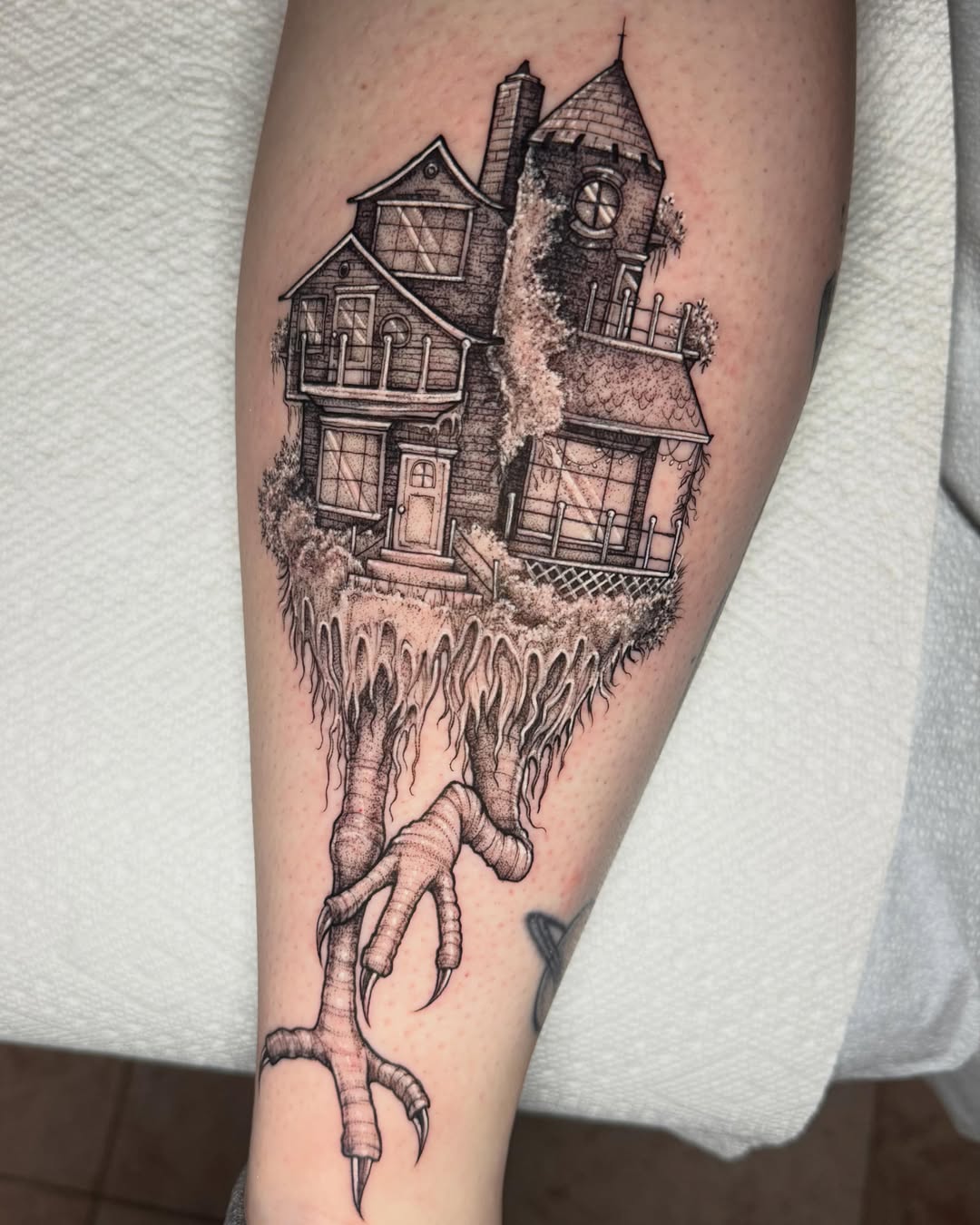 Tattoo by @cascourt — black_and_grey, realism