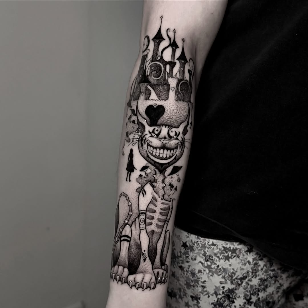 Tattoo by @vonntattoos — black_and_grey, surrealism
