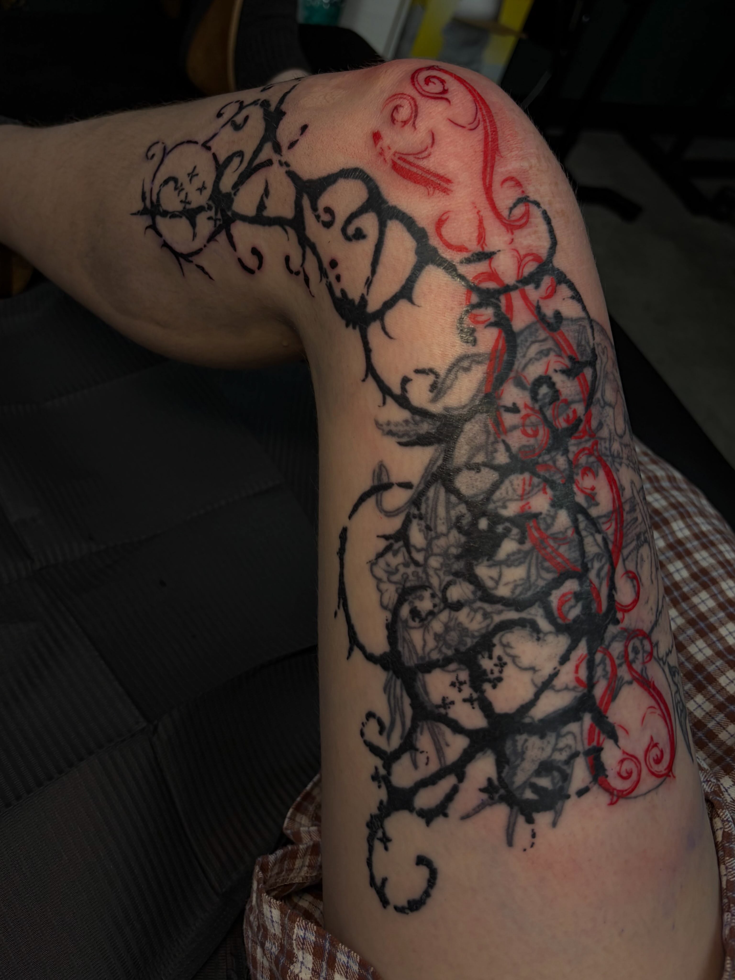Tattoo by @sexyratpotion — black_and_grey, ornamental