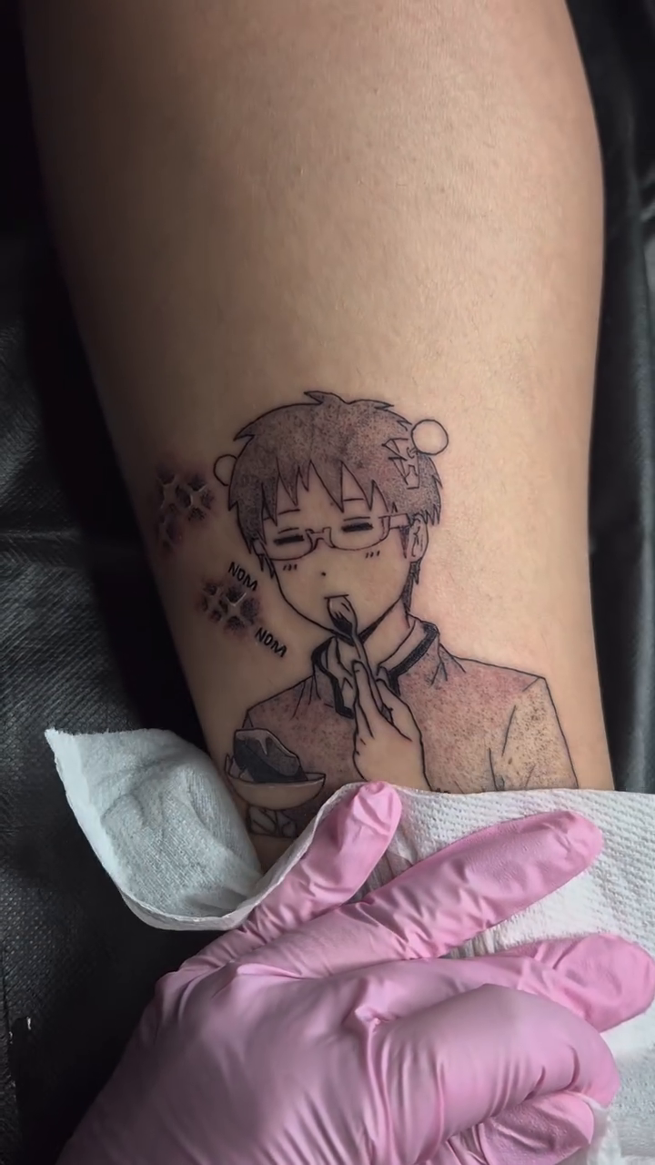 Anime tattoo on the forearm by Cielle