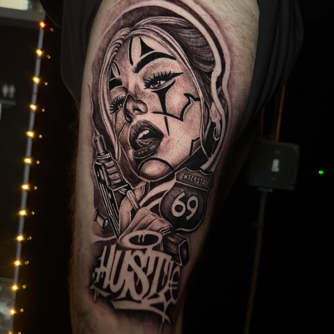 Tattoo by @amry.tattoos — chicano, black_and_grey