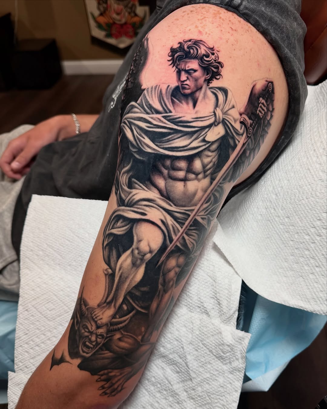 Tattoo by @nickmtattoos โ realism, black_and_grey