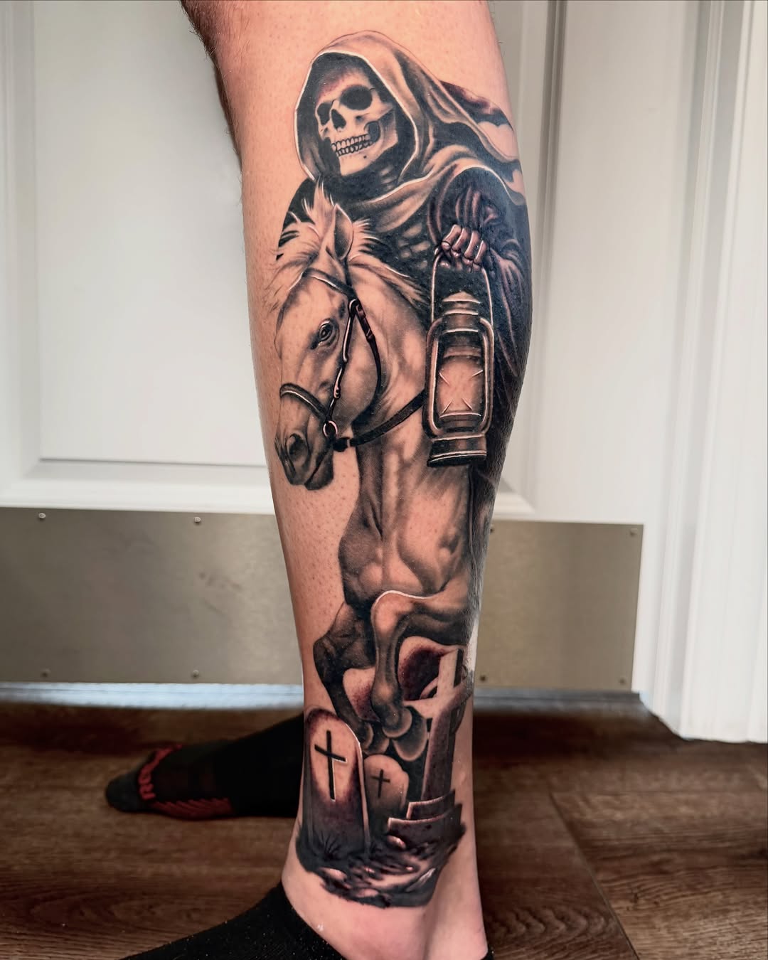 Tattoo by @nickmtattoos โ realism, black_and_grey
