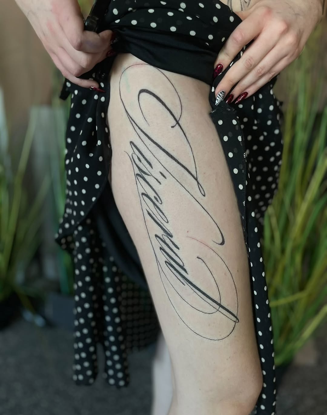 Tattoo by @holy3tattoos — lettering_script, fine_line