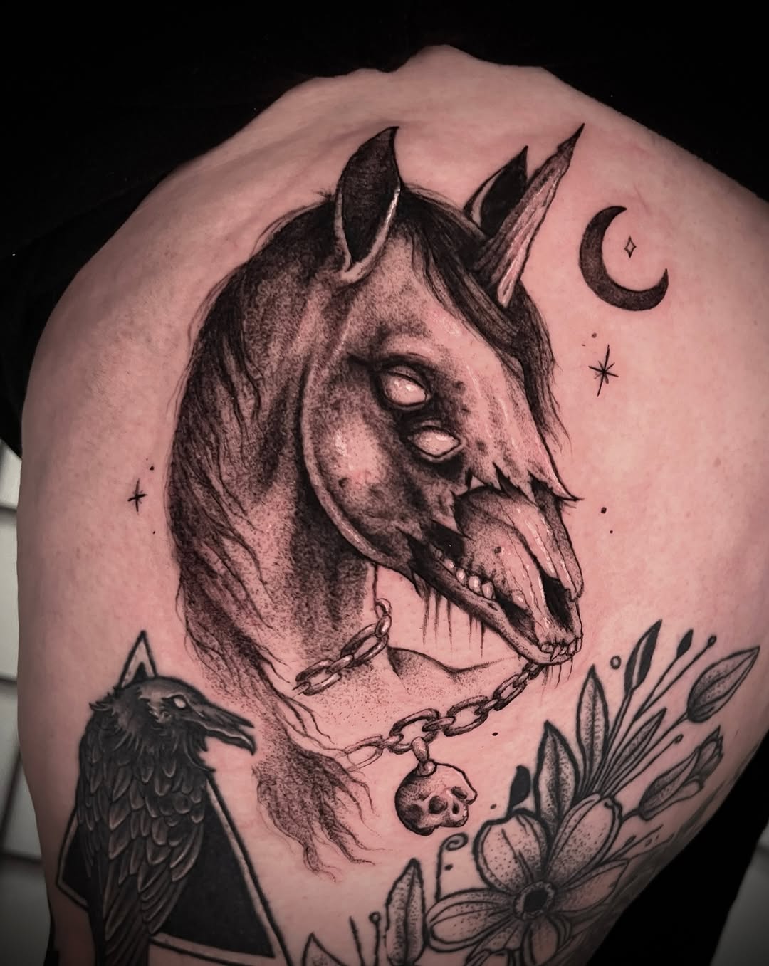 Tattoo by @leawhite_tattoos — dark_realism, blackwork
