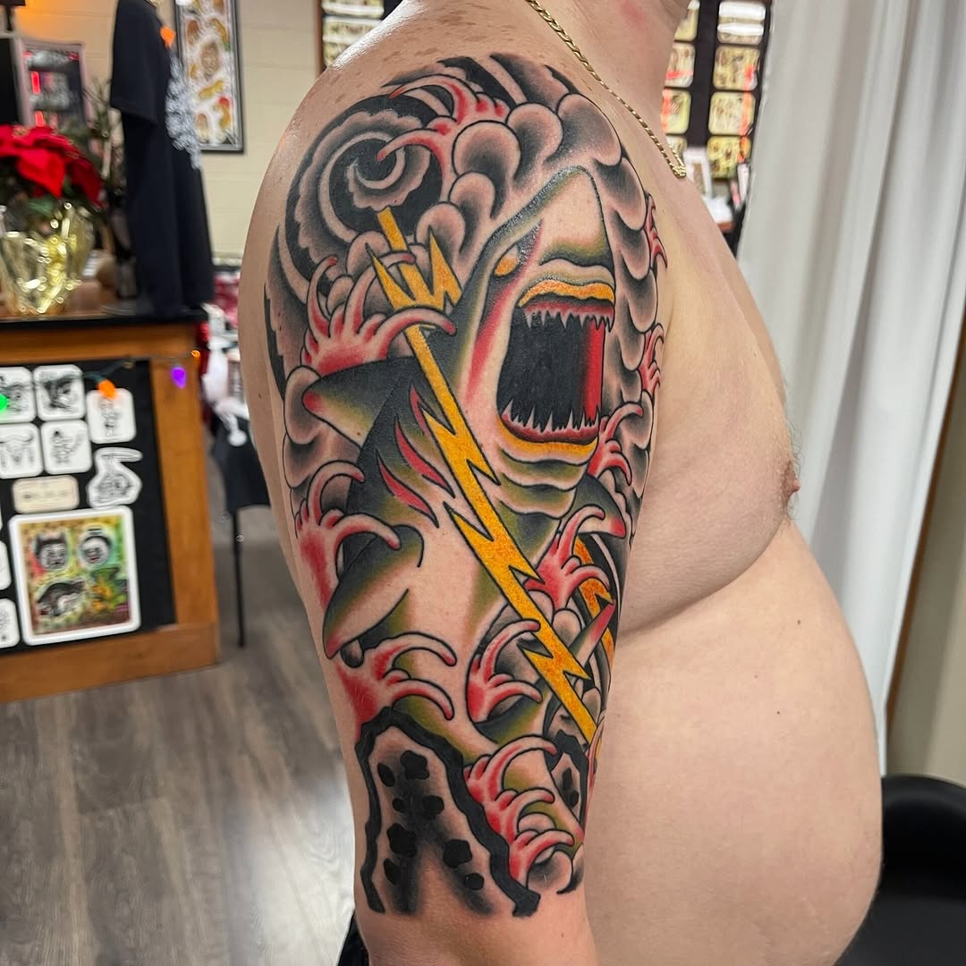 Tattoo by @erikday27 — american_traditional, black_and_grey