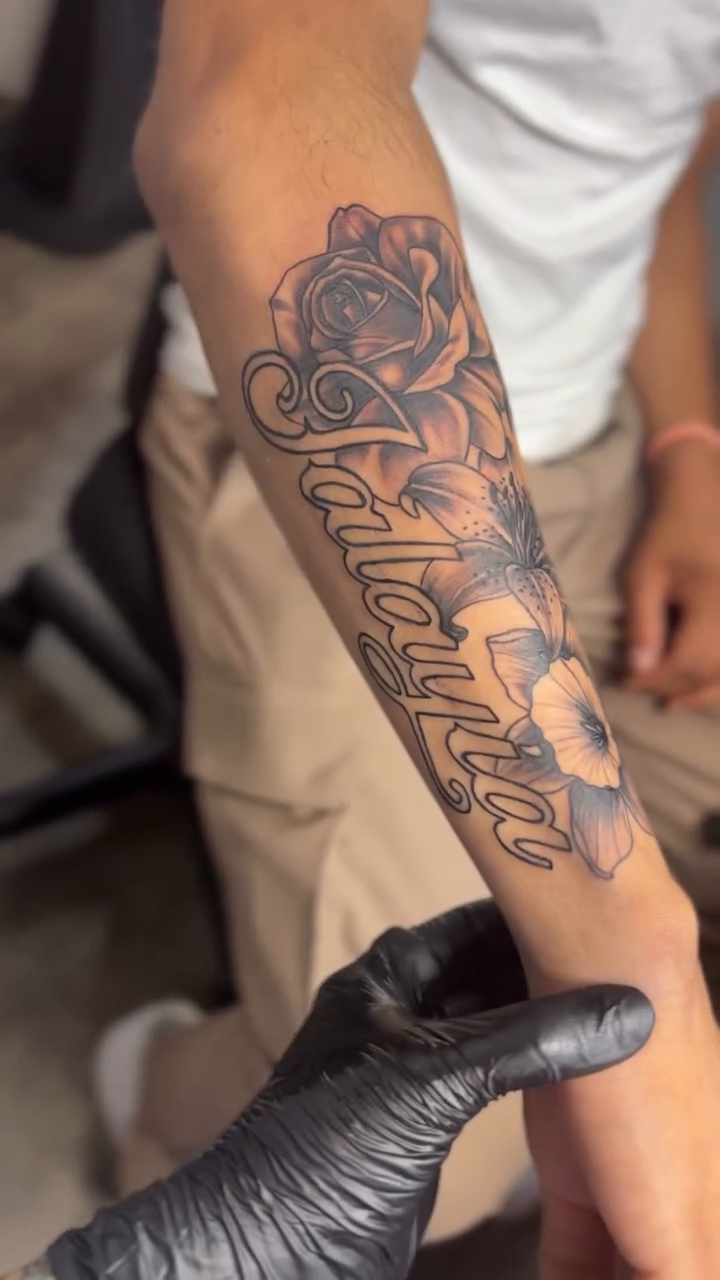 Tattoo by @curbsidetats — black_and_grey, realism