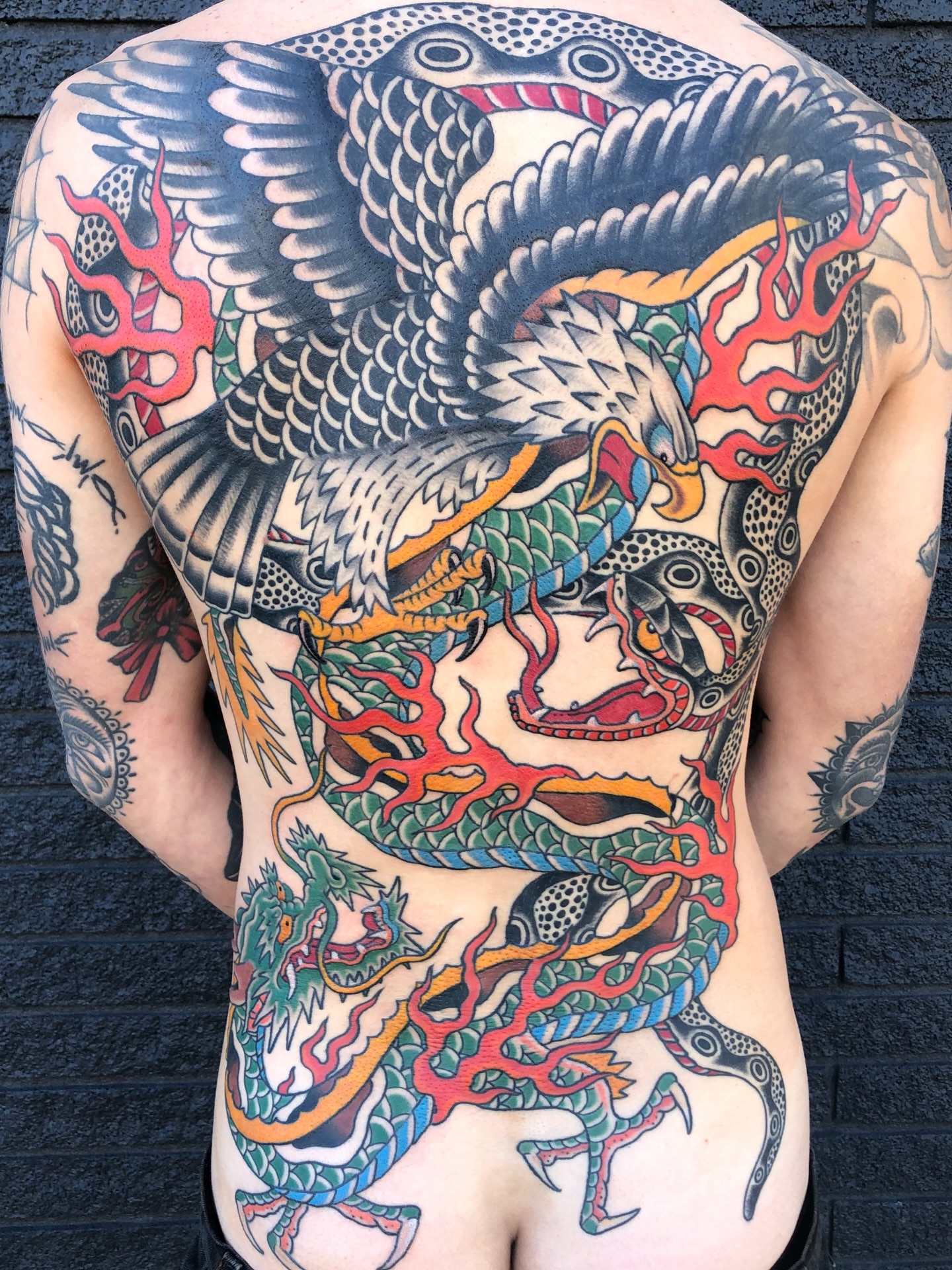Tattoo by @annettelarulez — japanese_irezumi, american_traditional