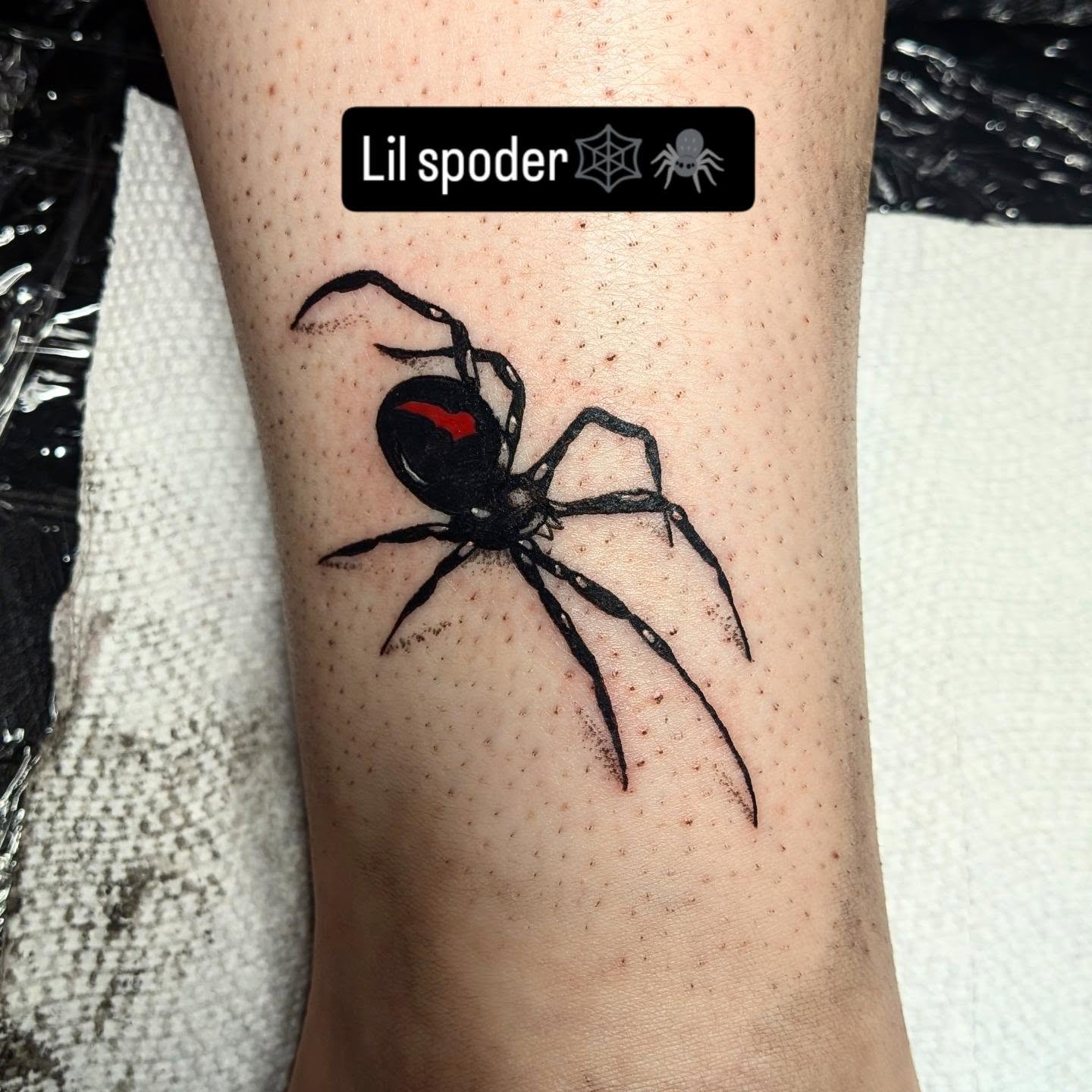 Spider realism tattoo on the forearm by Kam
