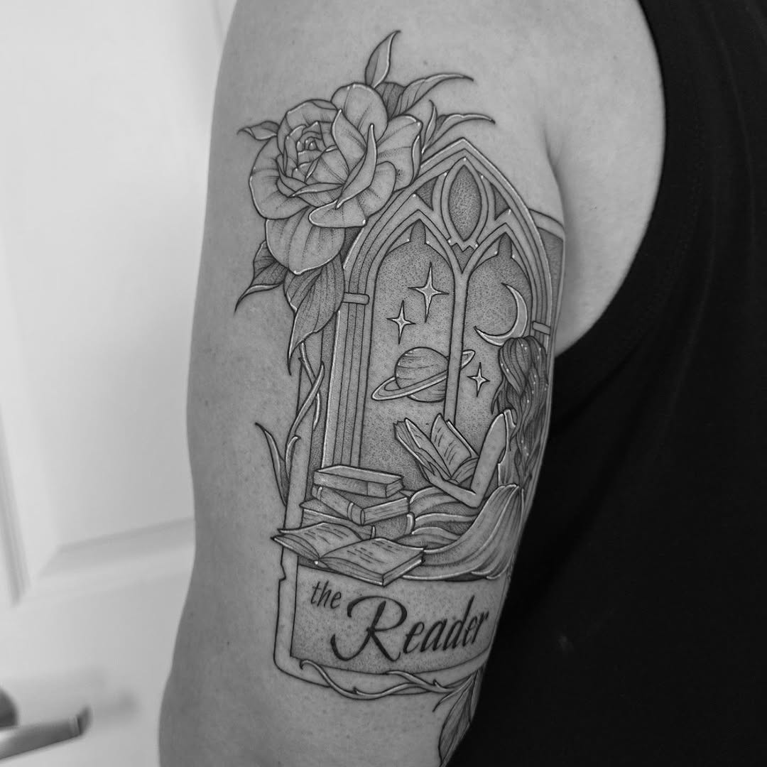 Tattoo by @letdanipokeyou — fine_line, black_and_grey