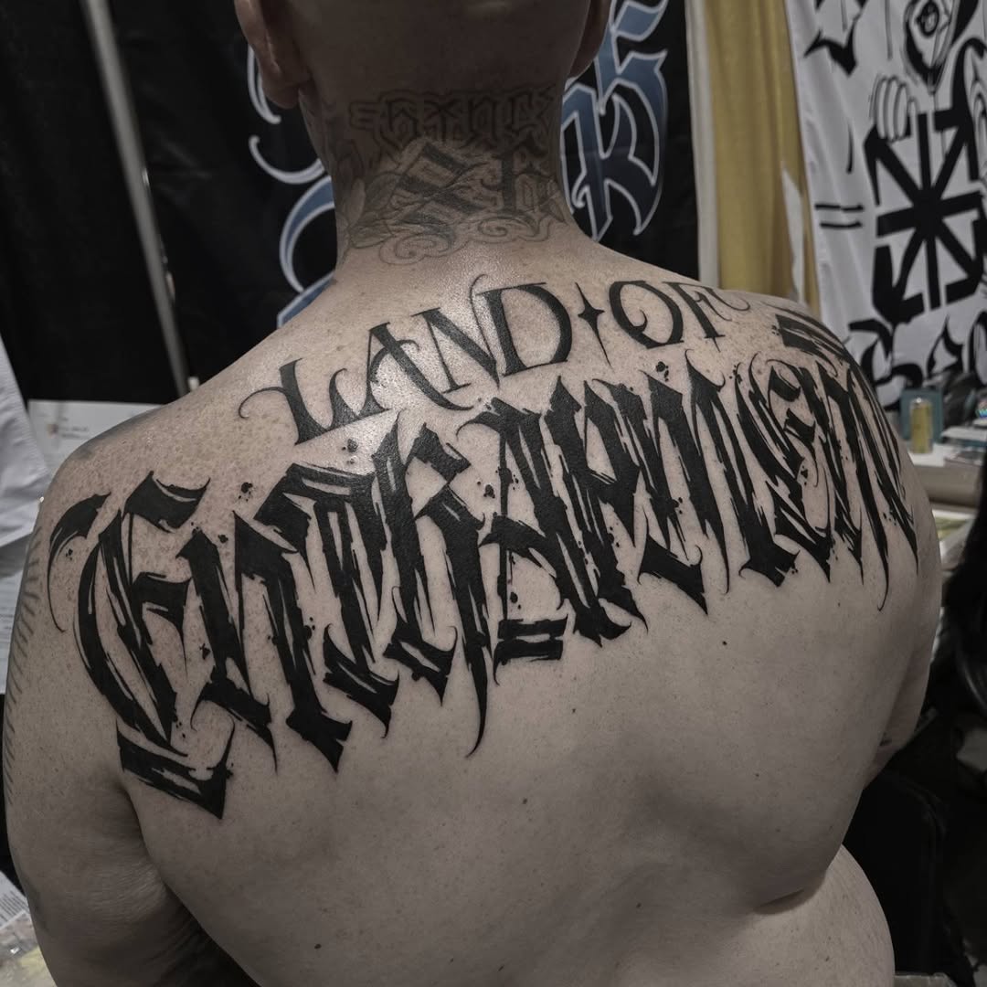 Tattoo by @diaztattoos โ lettering_script, blackwork