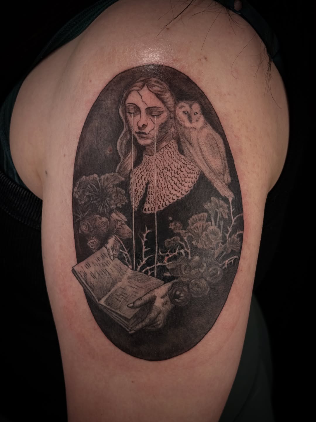 Tattoo by @artfulrebellion_ink — dark_realism, black_and_grey