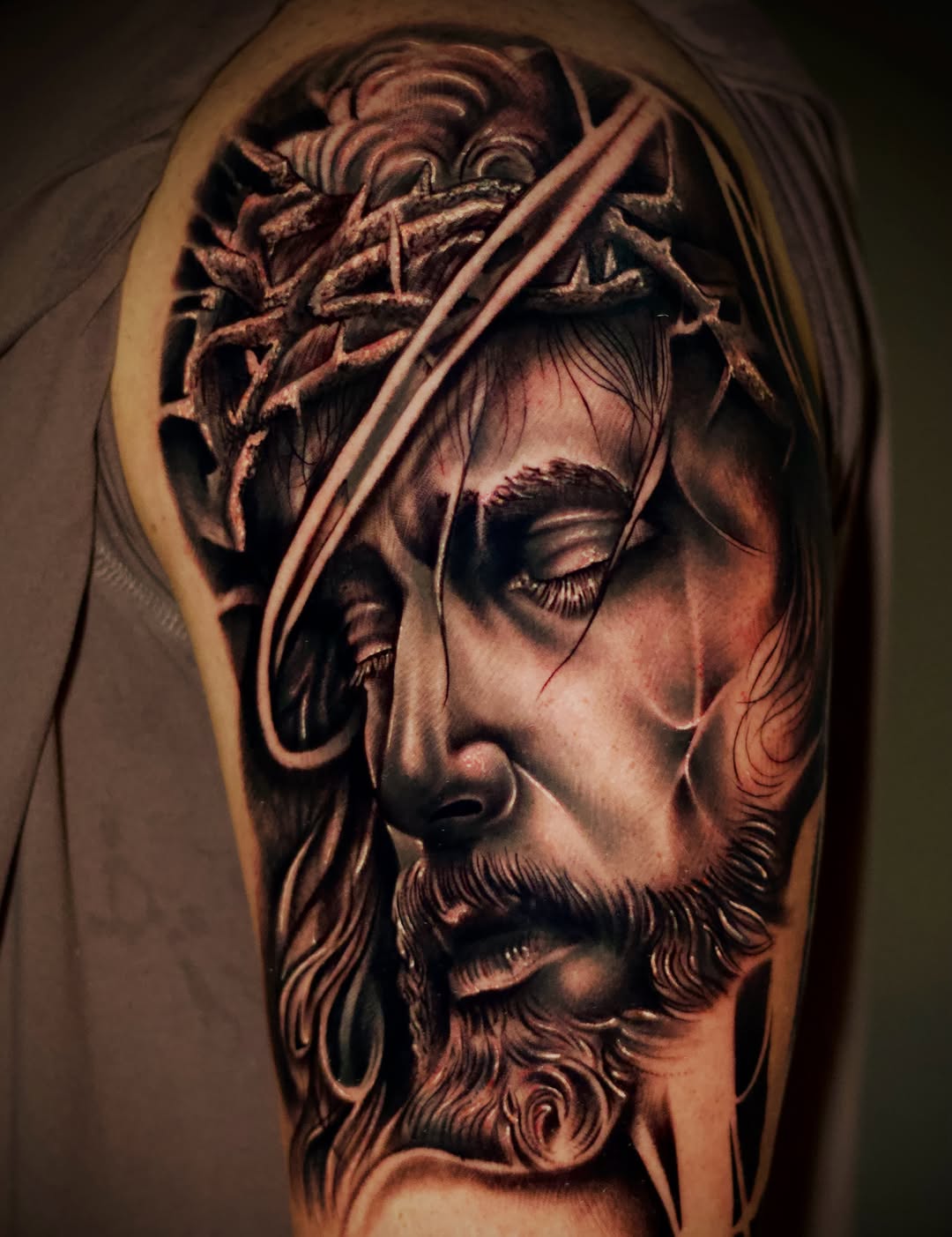 Tattoo by @botero_tattoo β realism, black_and_grey