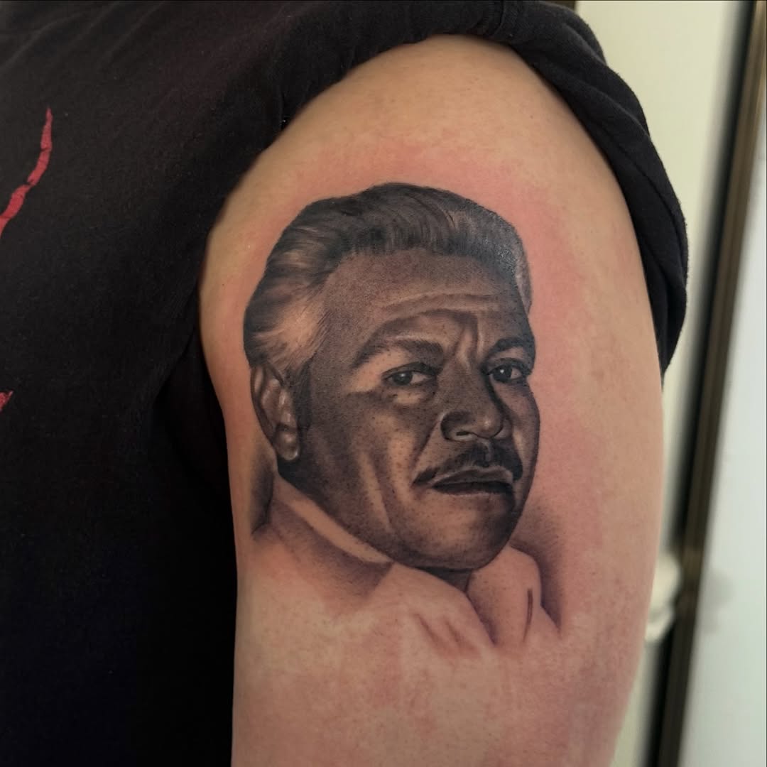 Tattoo by @babygirltat2 β realism, black_and_grey
