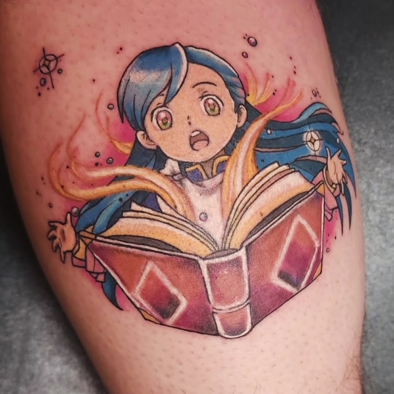 Tattoo by @pimp.myhide — anime, dotwork