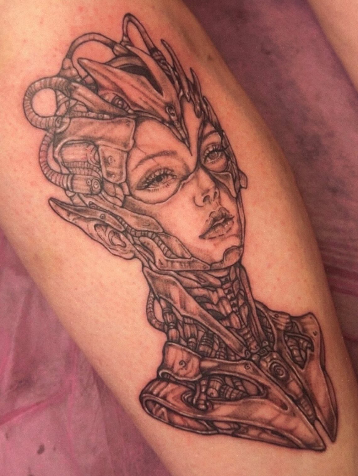 Tattoo by @pimp.myhide — black_and_grey, realism