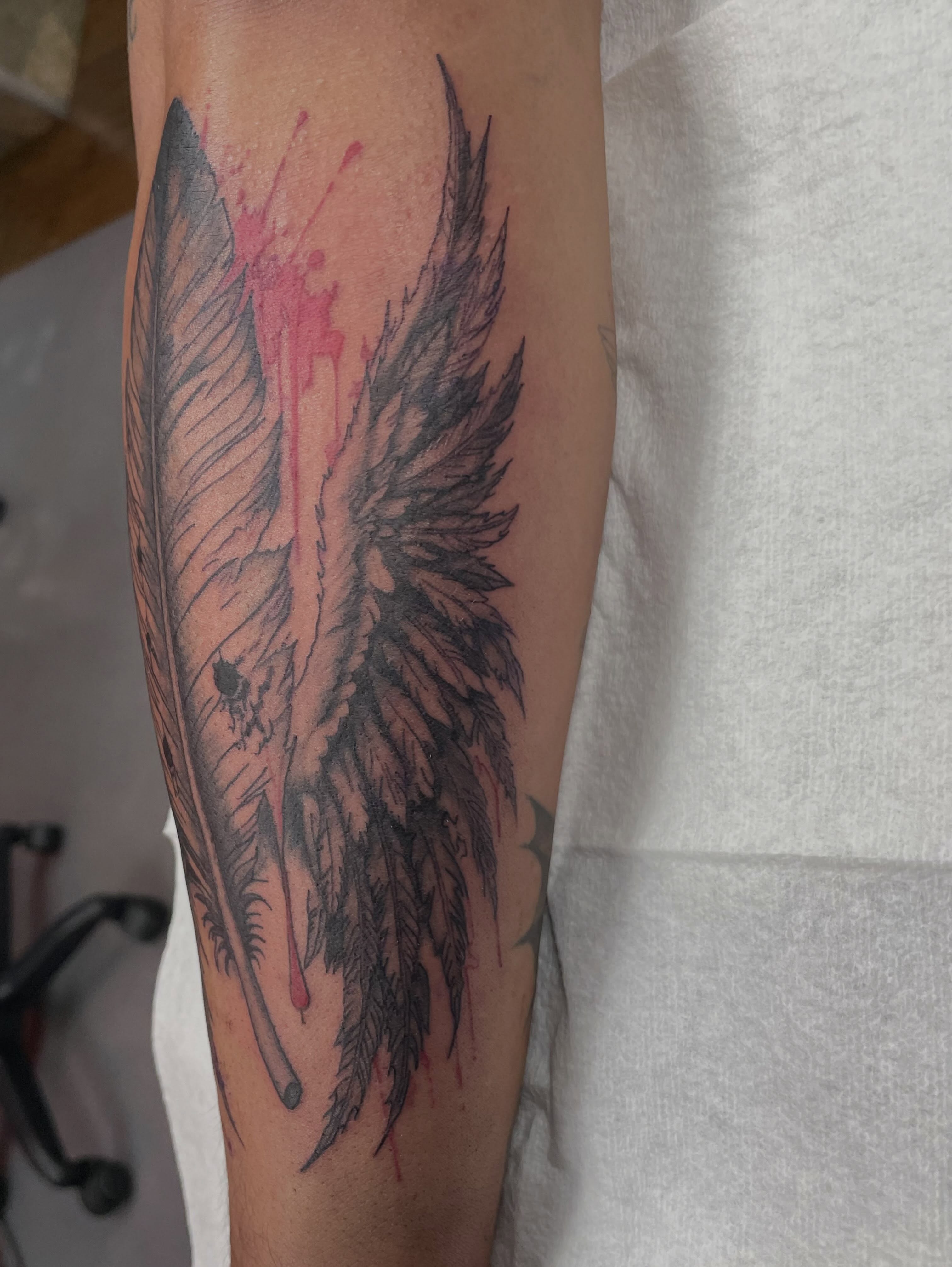 Wings realism tattoo on the forearm by Moses (Mo) 🇵🇭