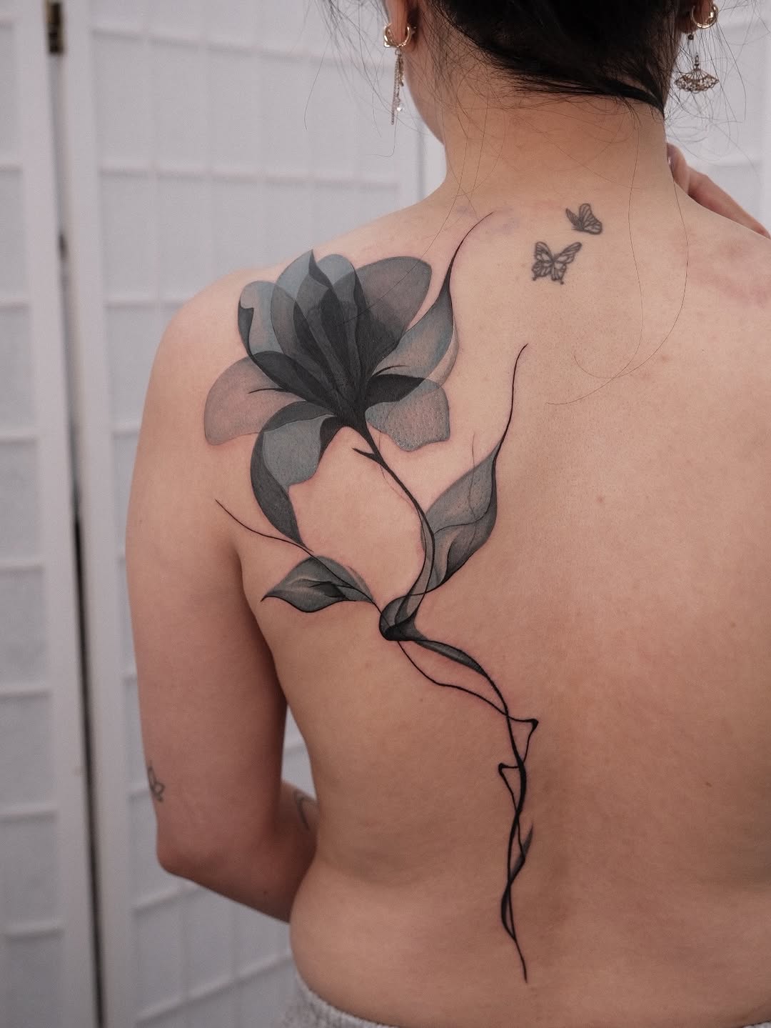 Tattoo by @houstontattooartist_goldenk — fine_line, black_and_grey