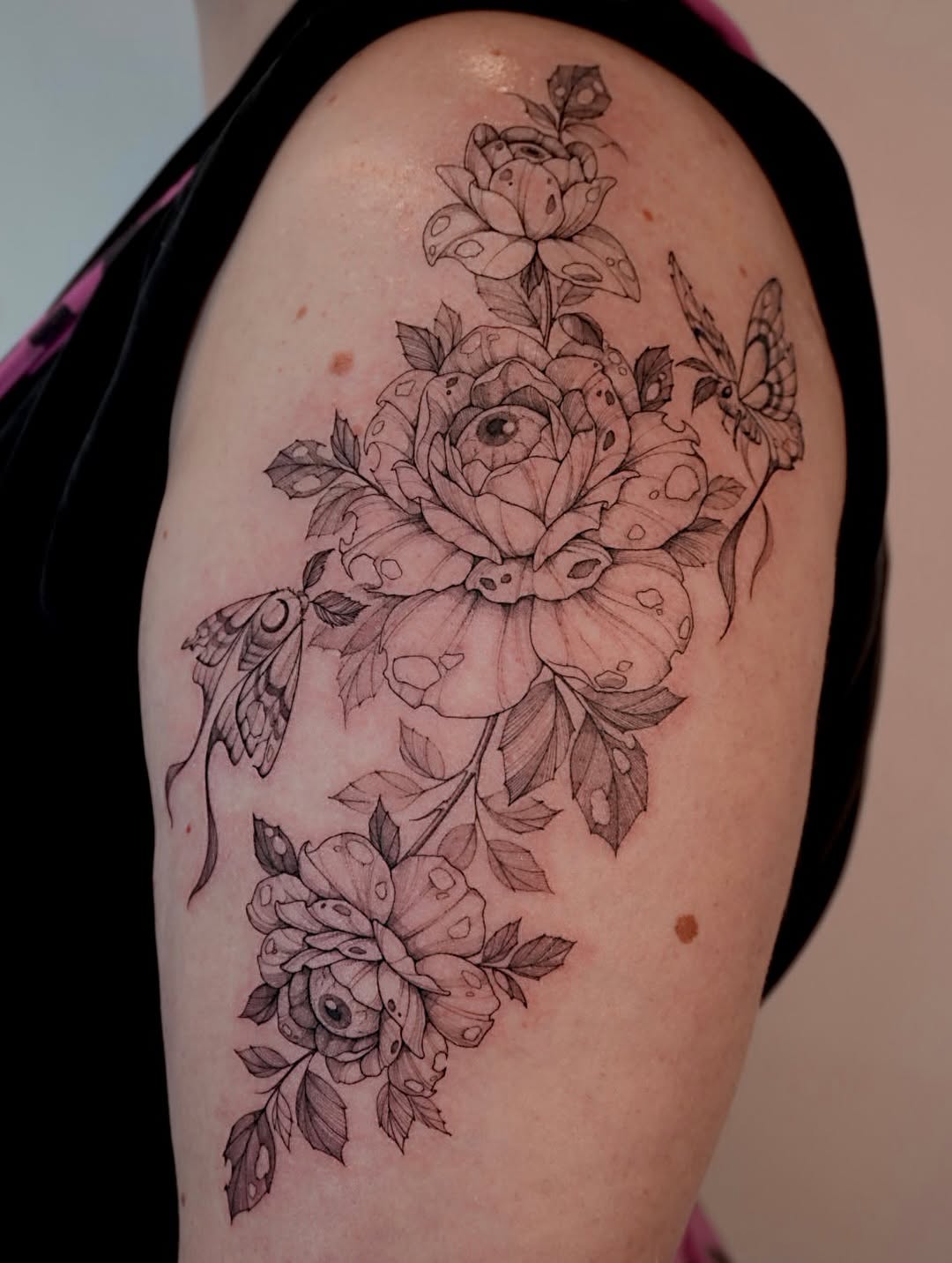 Tattoo by @tattooist_hyn — fine_line, black_and_grey