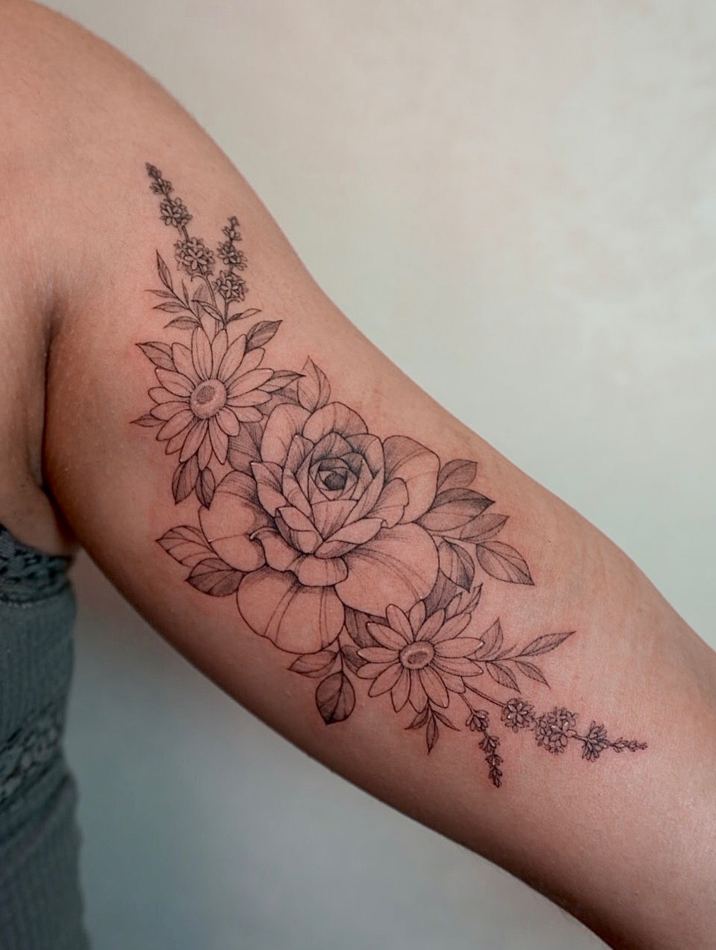 Tattoo by @tattooist_hyn — fine_line, black_and_grey