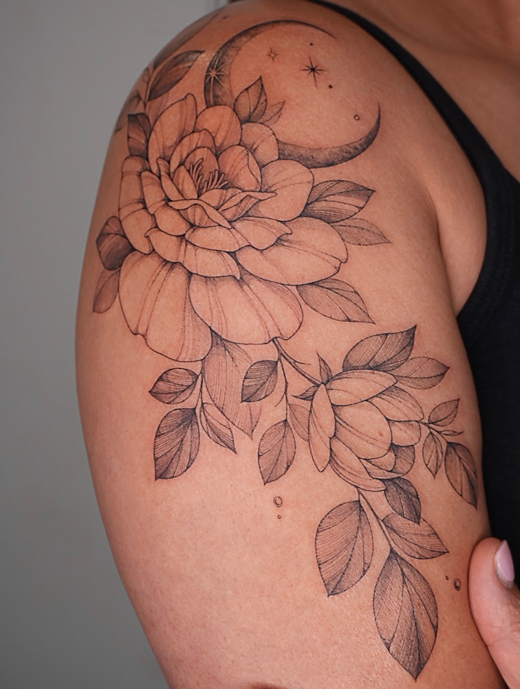 Tattoo by @tattooist_hyn — fine_line, black_and_grey