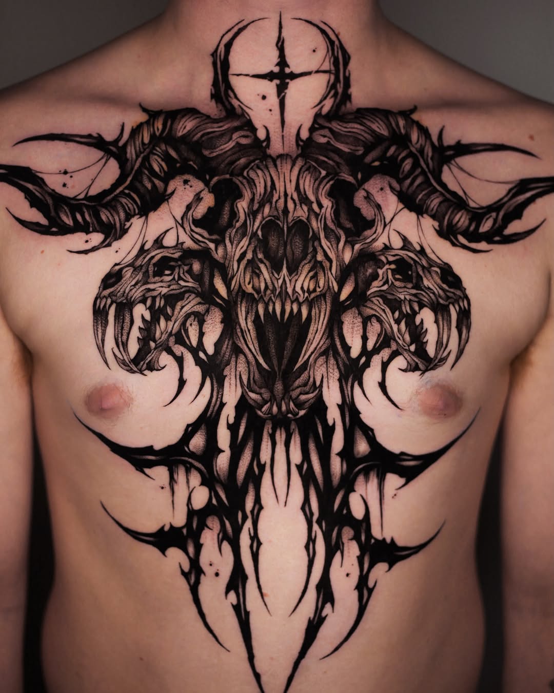 Tattoo by @kim9ang — blackwork, dark_realism