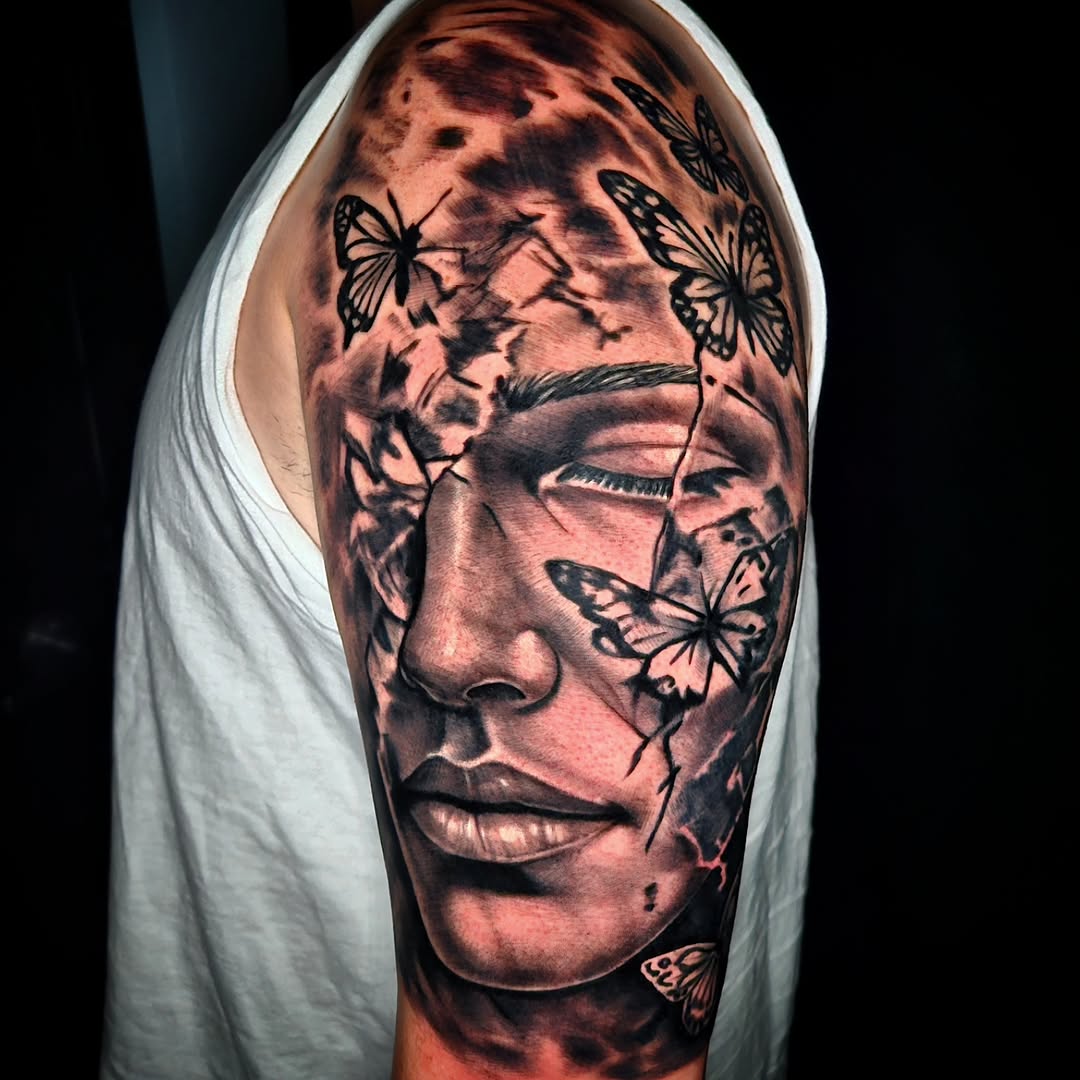 Tattoo by @mikebugenhagentattoos — realism, black_and_grey