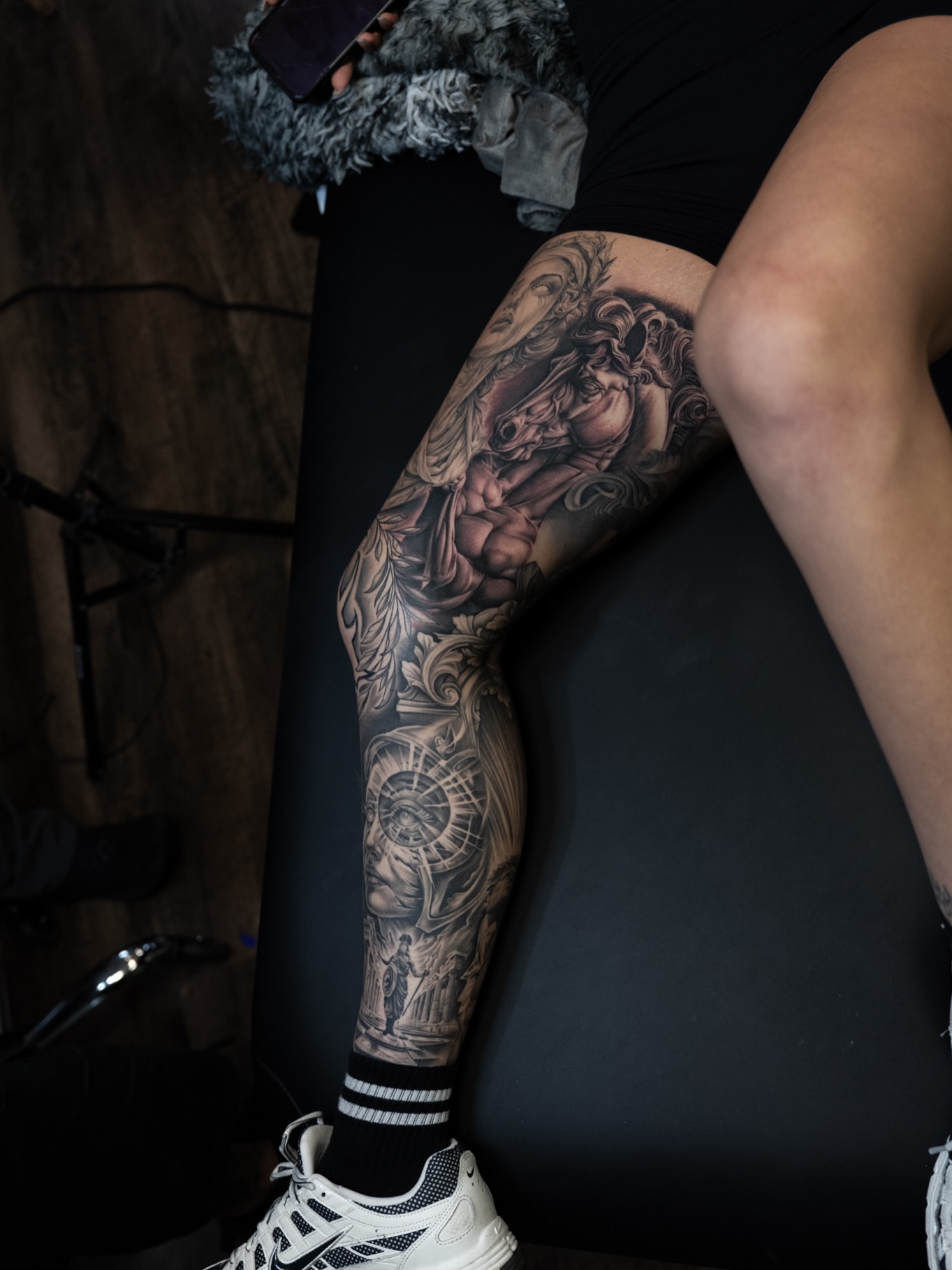 Tattoo by @tattooray — black_and_grey, realism