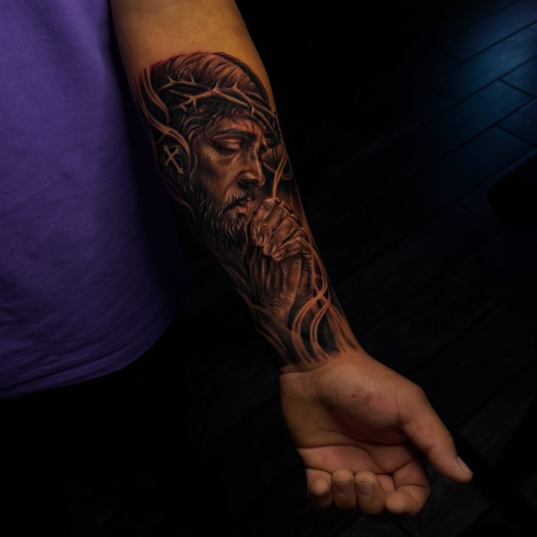 Tattoo by @thesantanaink — realism, black_and_grey