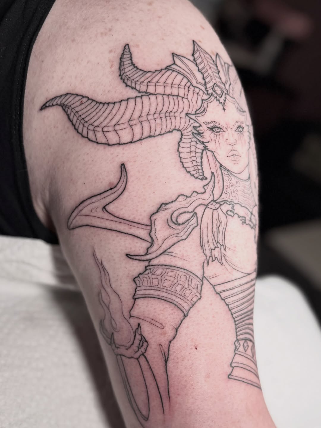 Tattoo by @anniebone_tattoo — illustrative, black_and_grey