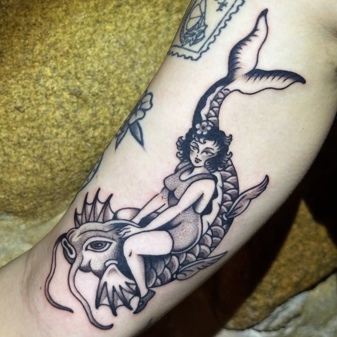 Tattoo by @cherrybomb_tatz4u — american_traditional, black_and_grey