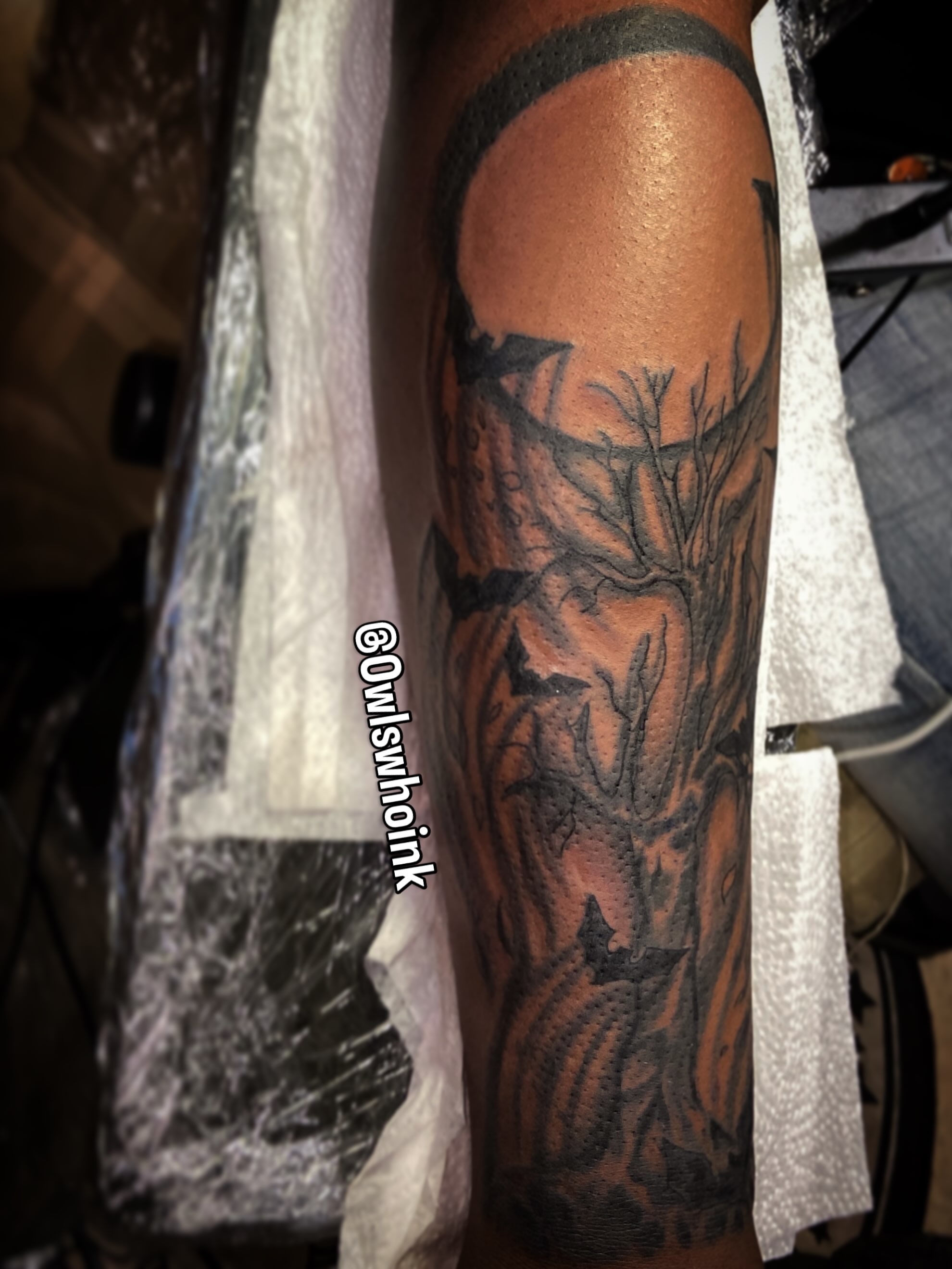 Tattoo by @owlswhoink — black_and_grey, realism