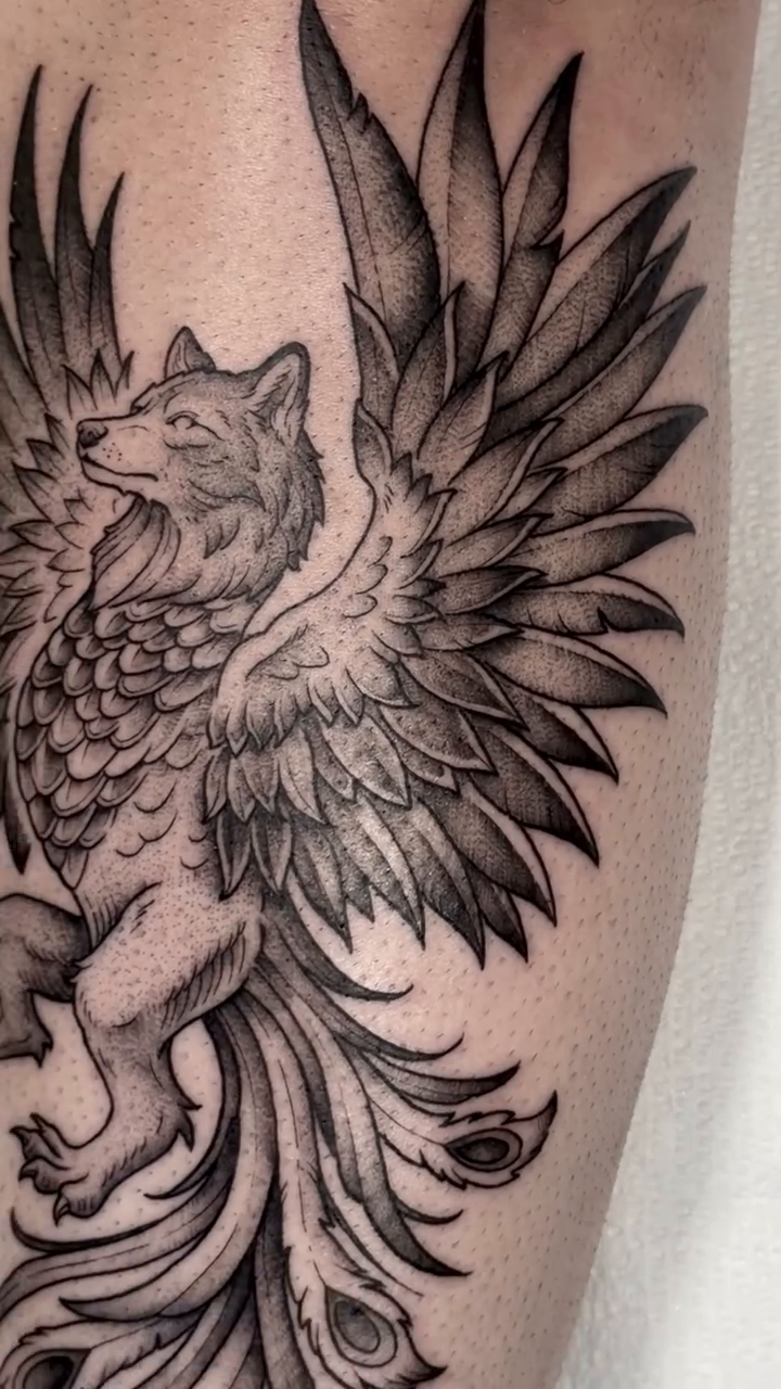 Tattoo by @darkhatchings — black_and_grey, realism