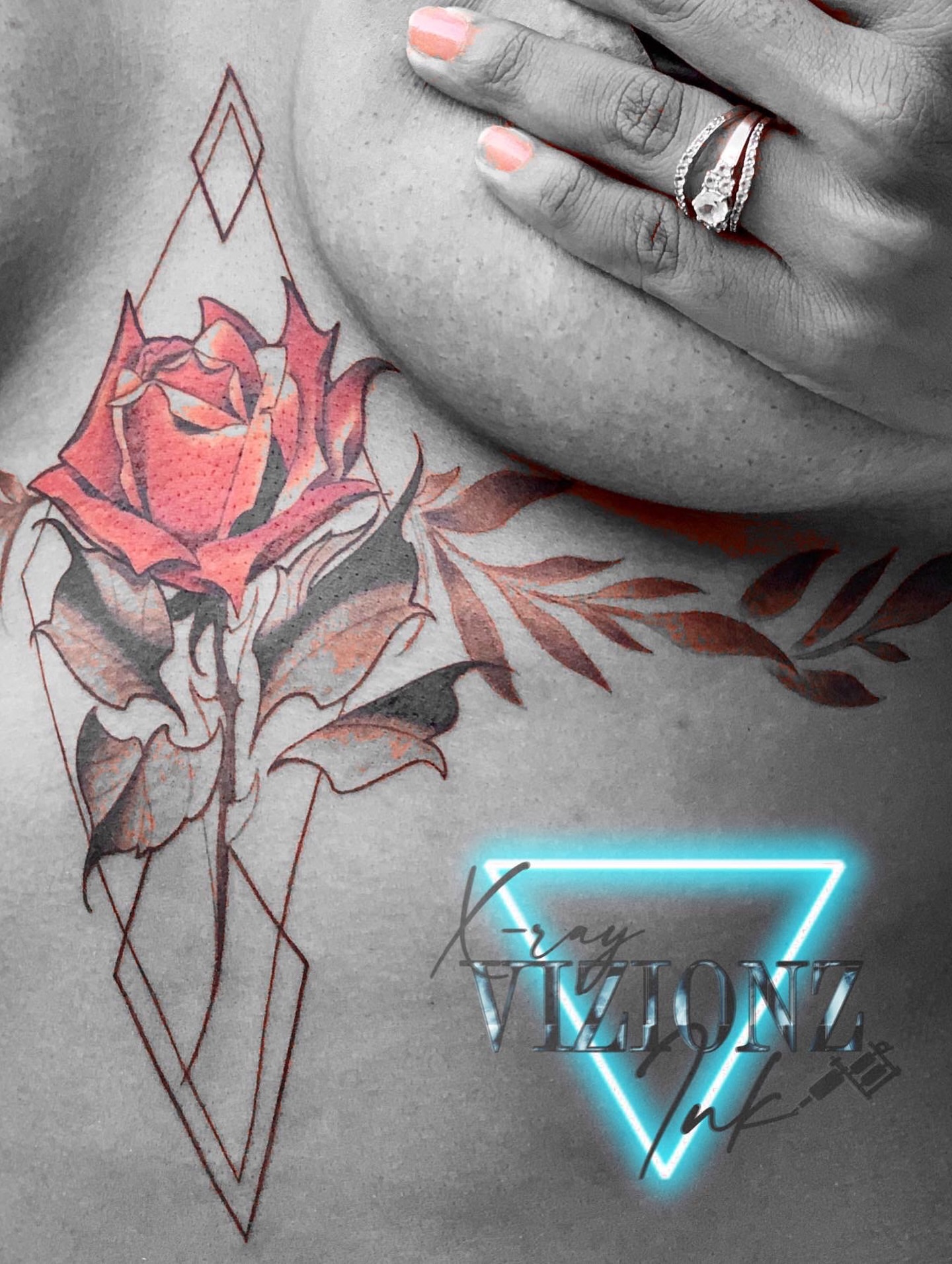 Tattoo by @xrayvizionz โ geometric, realism