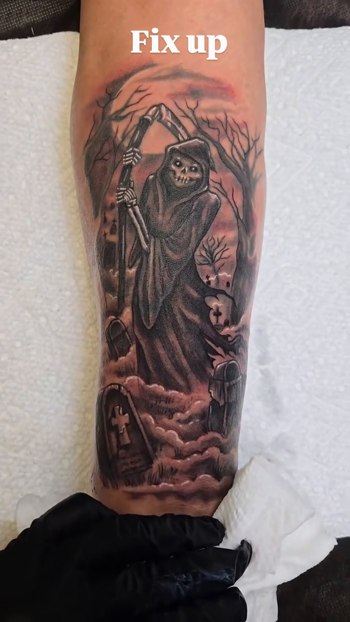 Tattoo by @tattoosbyirma_sftp — dark_realism, black_and_grey