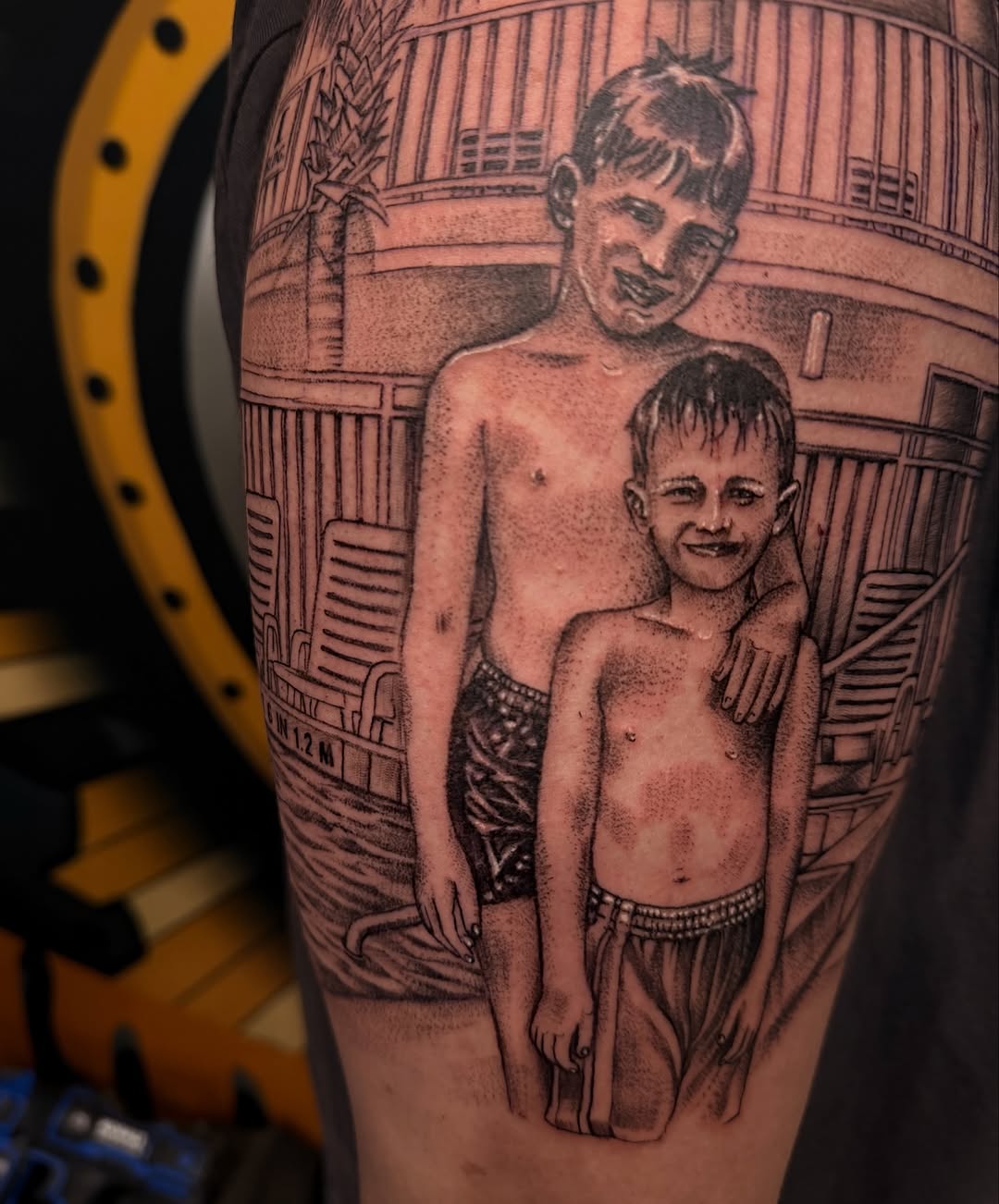 Tattoo by @tat2caps602 โ realism, black_and_grey